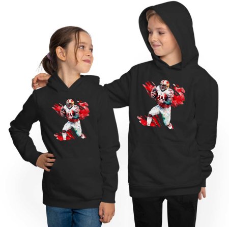 Hooded Sweatshirt Hoodie Kids - American Football in Oil Colors i489